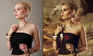 Photo manipulation model photo